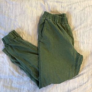 Linen J. Crew olive green pans